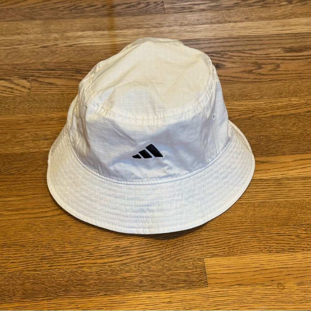 Adidas White Bucket Hat with Logo